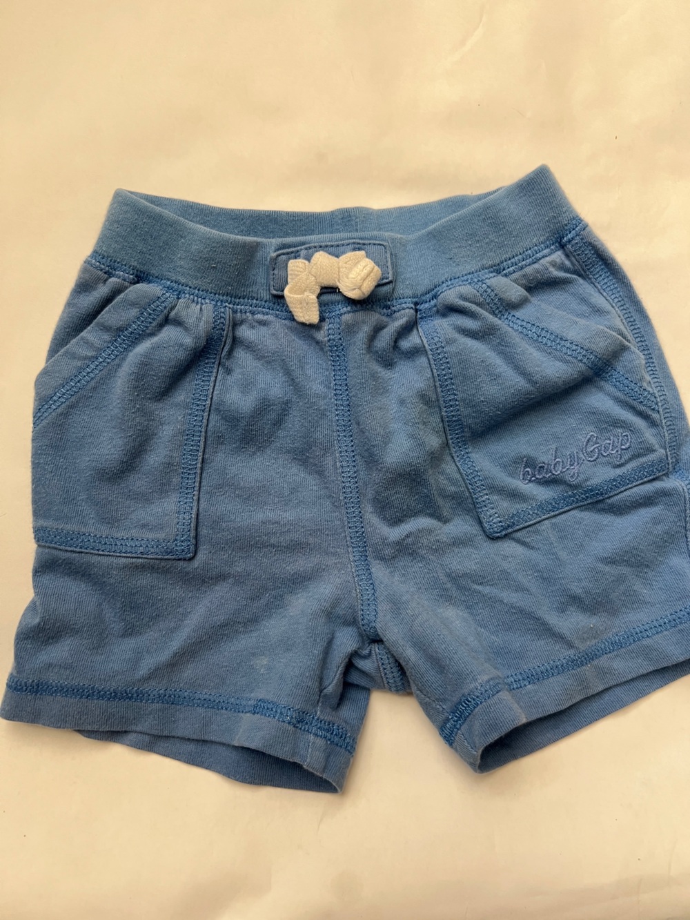 GAP Light Blue Knit Baby Shorts with Drawstring